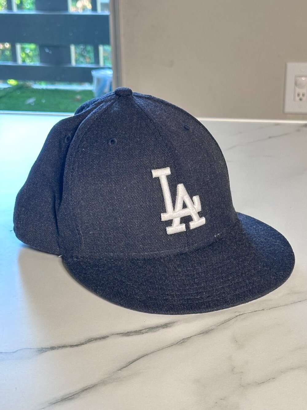 Dark Grey/ Deep Navy Blue Official MLB Los Angeles Dodgers Fitted Ball Cap 7 5/8